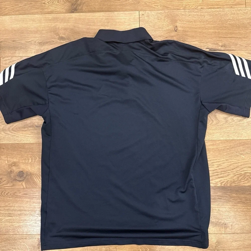 Adidas Men XL Club 3 Stripes Tennis Polo Dark Navy White Golf Short Sleeve